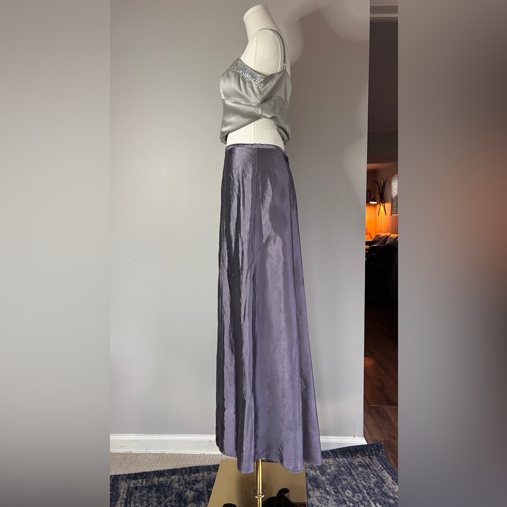 VINTAGE JS COLLECTIONS 90s Asymmetric Formal Skirt Minimalist Romantic Goth | 10 - Picture 9 of 13